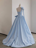 One Shoulder Satin Floor Length Prom Dress, Beautiful A-Line Formal Evening Dress HZ0429