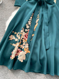 Cute V-Neck Long Sleeve Dress with Lace HZ0429