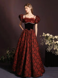 Beautiful  A-Line Floor Length Prom Dress with Rose Print, Off Shoulder Evening Party Dress HZ0429