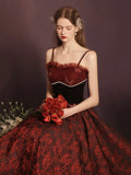 Beautiful  A-Line Floor Length Prom Dress with Rose Print, Off Shoulder Evening Party Dress HZ0429