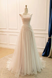 Champagne Soft Chiffon Long Prom Dress, Elegant A-Line Evening Party Dress HZ0429
