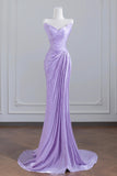 Lilac Strapless Long Prom Dress, Beautiful Backless Evening Party Dress HZ0429