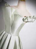 Light Green Long A-Line Princess Dress, Beautiful Off the Shoulder Evening Prom Dress HZ0429