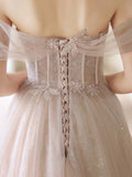 Beautiful Tulle Beaded Long Prom Dress, Light Pink Tulle Evening Dress HZ0429