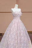 Cute Tulle Flower Floor Length Prom Dress, Beautiful Backless A-Line Evening Party Dress HZ0429