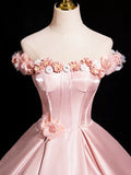 Pink Satin Long Prom Dress, Beautiful A-Line Evening Party Dress HZ0429