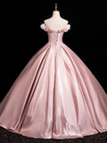 Pink Satin Long Prom Dress, Beautiful A-Line Evening Party Dress HZ0429