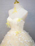 Yellow Tulle Sequins Long Prom Dress, Beautiful A-Line Formal Party Dress HZ0429