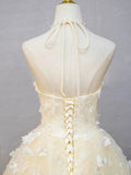 Yellow Tulle Sequins Long Prom Dress, Beautiful A-Line Formal Party Dress HZ0429