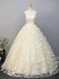 Yellow Tulle Sequins Long Prom Dress, Beautiful A-Line Formal Party Dress HZ0429