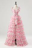 Lovely Flower Blushing Pink Party Dress, A-Line Spaghetti Strap Removable Skirt Prom Dress HZ0429