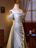 Sliver Sequins A-line Long Formal Dress, Shiny Off the Shoulder Evening Party Dress HZ0429