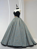 Beautiful Strapless Jacquard Floor Length Prom Dresses, A-Line Sweetheart Neck Formal Dresses HZ0429