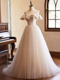 Beautiful Spaghetti Straps Floor Length Prom Dress, Champagne Sleeveless Backless Evening Party Dress HZ0429