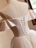Beautiful Spaghetti Straps Floor Length Prom Dress, Champagne Sleeveless Backless Evening Party Dress HZ0429