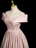 Pink Gradient Shiny Floor Length Prom Dress, Off Shoulder A-Line Evening Party Dress HZ0429