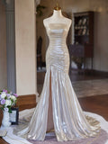 Mermaid Strapless Long Prom Dress, Beautiful Evening Party Dress HZ0429