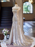Mermaid Strapless Long Prom Dress, Beautiful Evening Party Dress HZ0429