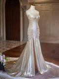 Mermaid Strapless Long Prom Dress, Beautiful Evening Party Dress HZ0429