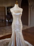 Mermaid Strapless Long Prom Dress, Beautiful Evening Party Dress HZ0429