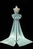 Green Satin Long Prom Dress, Beautiful Mermaid Formal Evening Dress HZ0429