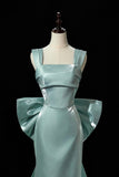 Green Satin Long Prom Dress, Beautiful Mermaid Formal Evening Dress HZ0429