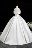 White Satin Long Prom Dress, Elegant A-Line Off the Shoulder Party Dress HZ0429
