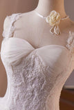 White Tulle Lace Short Prom Dress with Corset, A-Line Sweetheart Neck Party Dress HZ0429