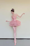 Pink Shiny Tulle Short/Mini Party Dress, Lovely A-Line Strapless Evening Dress HZ0429