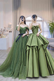 Green Tulle Long Prom Dress, Beautiful A-Line Evening Party Dress HZ0429