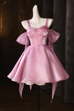 Pink Tulle Knee Length Prom Dress, Lovely A-Line Evening Party Dress HZ0429