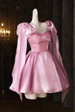 Pink Tulle Knee Length Prom Dress, Lovely A-Line Evening Party Dress HZ0429