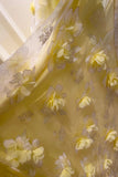 Yellow Tulle Flowers Tea Length Prom Dress, Lovely A-Line Party Dress HZ0429