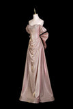 Pink Off Shoulder Prom Dress with Puff Sleeves, Glitter Formal Evening Gown HZ0429