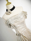 Mermaid Off the Shoulder Party Dress, Beautiful Champagne Evening Party Dress HZ0429