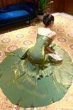 Green Satin Mermaid Gown, Beautiful Spaghetti Strap Evening Formal Dress HZ0429