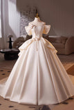 White Satin Long Prom Dress, White A-Line Sweetheart Neck Evening Party Dress HZ0429