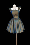 Shimmering Iridescent Mini Dress, Glitter A-Line Party Evening Gown HZ0429
