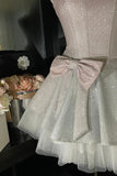 Sparkly Short/Mini Party Dress with Rhinestones, A-Line Spaghetti Strap Homecoming Graduation Dress HZ0429