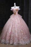 Pink Tulle Lace Long Prom Dress, Beautiful Pink A-Line Evening Party Dress HZ0429