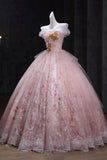 Pink Tulle Lace Long Prom Dress, Beautiful Pink A-Line Evening Party Dress HZ0429